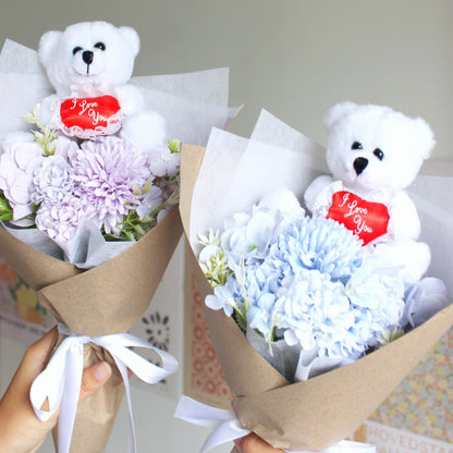 Mini I Love You Bear Bouquet everlasting bouquet plush bouquet bear bouquet gift ideas valentines day bouquet just because bouquet flowers for her