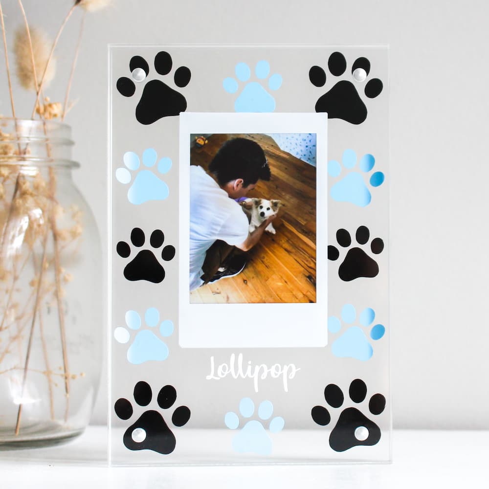 Personalised Paw Print Polaroid Frame polaroid frame gift ideas for dog lovers dog frame memorial dog frame, gift ideas for furry friends