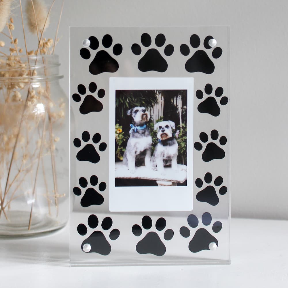 Personalised Paw Print Polaroid Frame polaroid frame gift ideas for dog lovers dog frame memorial dog frame, gift ideas for furry friends polaroid frame gift