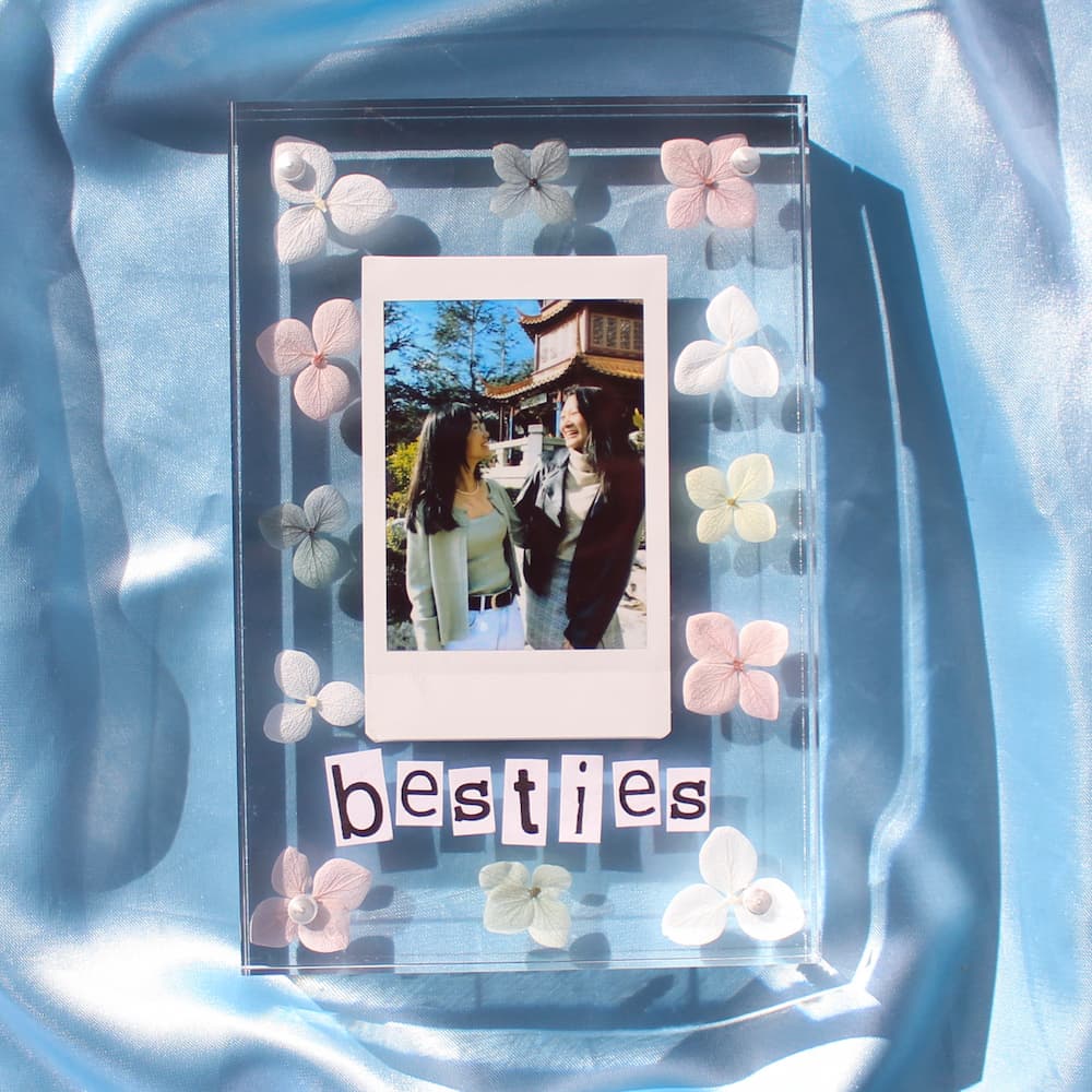 personalized flower polaroid frame scrapbook font pressed flower polaroid frame instax mini polaroid frame