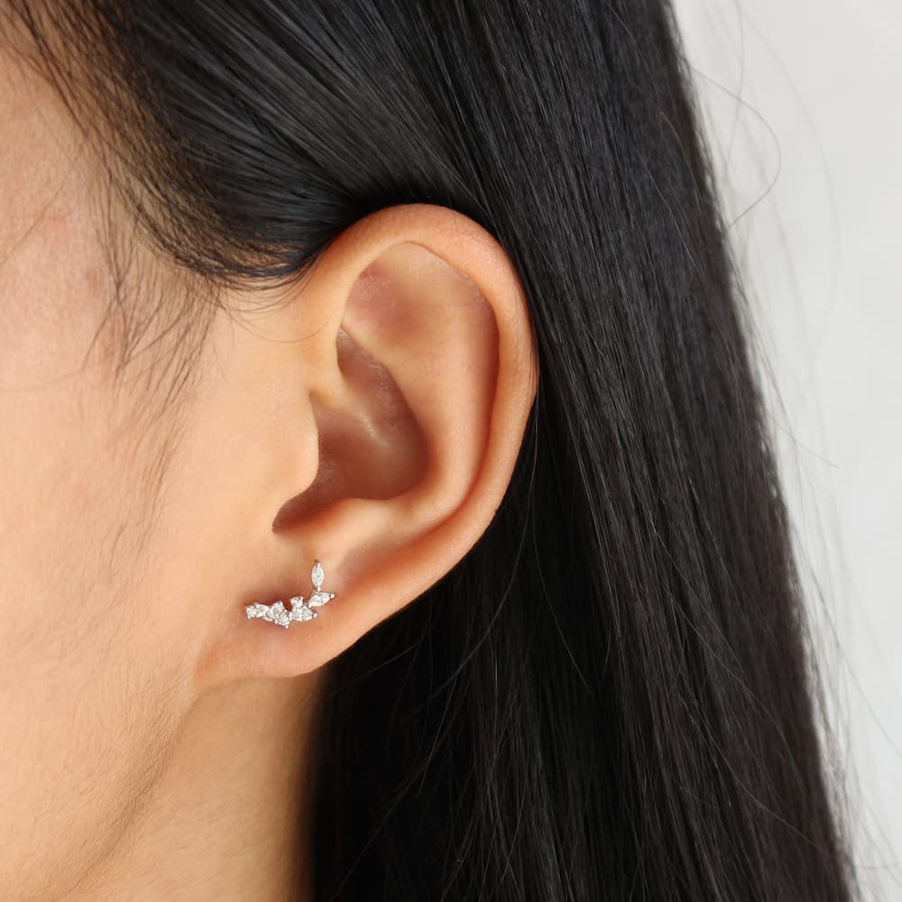 cubic zicronia stud climber earrings stud diamond earrings u shape earrings