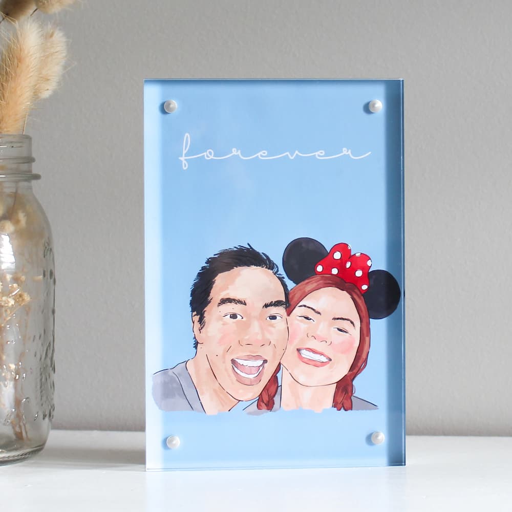 personalised double sided photo frame digital illustration frame digital portrait frame freestanding double sided photo frame couples gift idea anniversary frame gifts