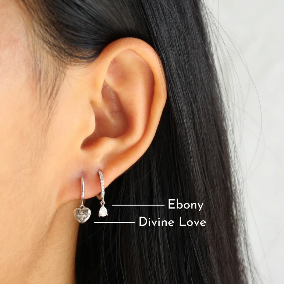sterling silver double piercings earring silver earring stack huggies silver hoops double piercings