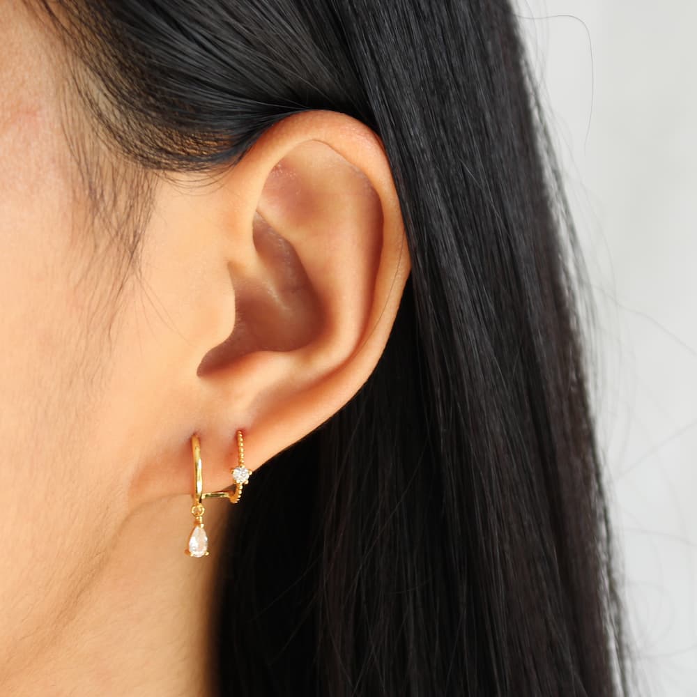 faux ear cuff earring faux double piercing earrings gold sterling silver