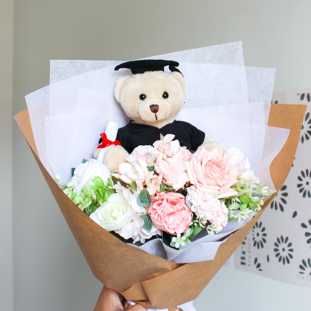 graduation flowers artificial bouquet bear bouquet graduation bear bouquet flower bouquet with bears graduation gift bundle