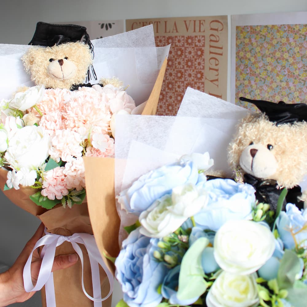 graduation bear bouquet everlasting bouquet bear bouquet artificial flowers bouquet everlasting flower bouquet personalised graduation bear flowers graduation.jpg