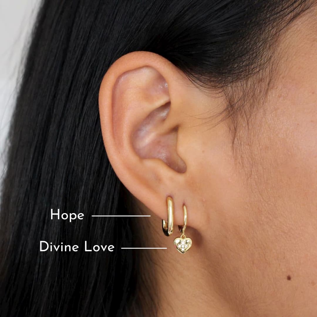 earring stack in gold dainty hoops ear stack gold