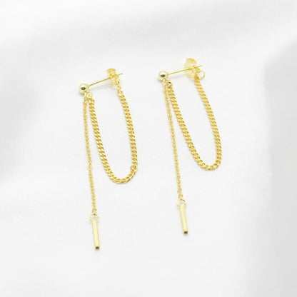 long tassel earrings elegant gold chain loop earrings 18k gold plated tassel hoops Gold Chain Hoop Earrings, Double Chain Earrings, Chain Drop Earrings, Gold Threader Earrings, Chain Dangle Earrings, Chain Tassel Earrings, Minimalist Earrings