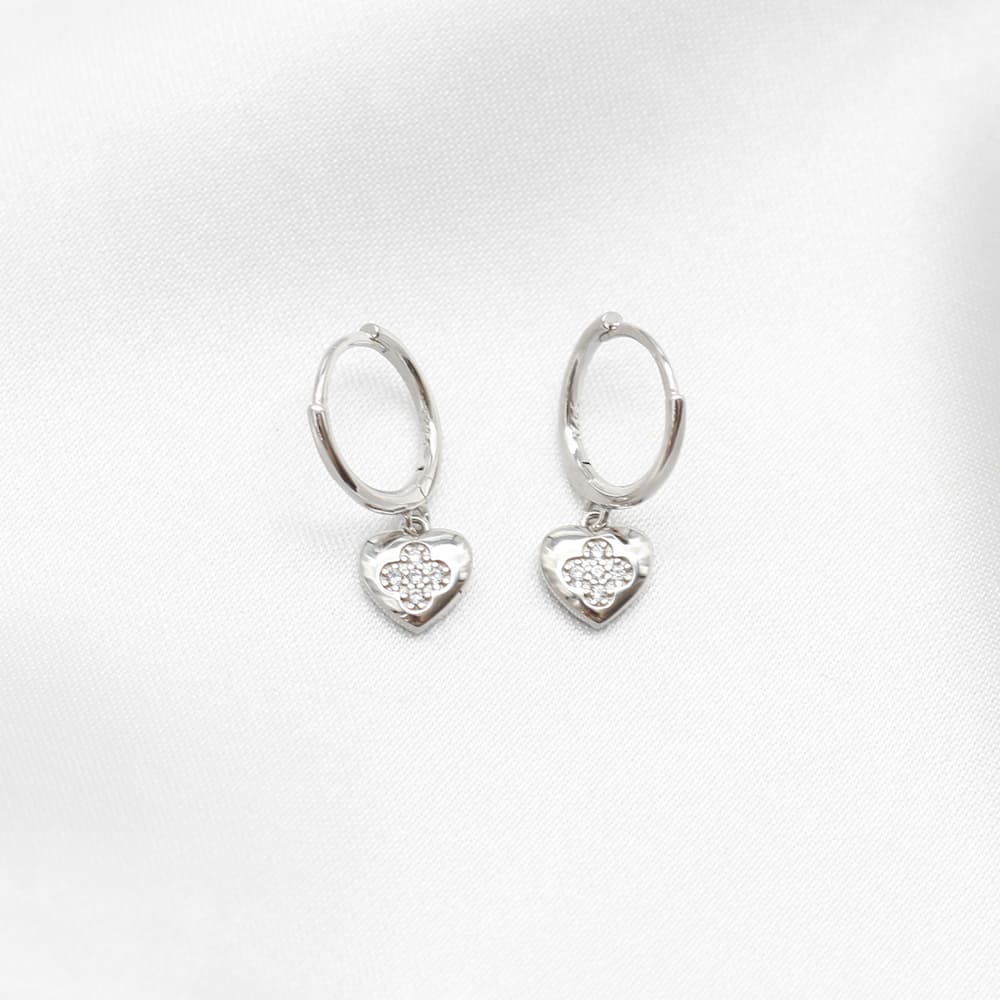 love heart hoops earrings sterling silver heart huggies