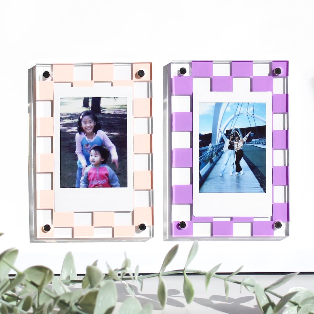 mini checkered polaroid frame mini polaroid frame personalized photo frame