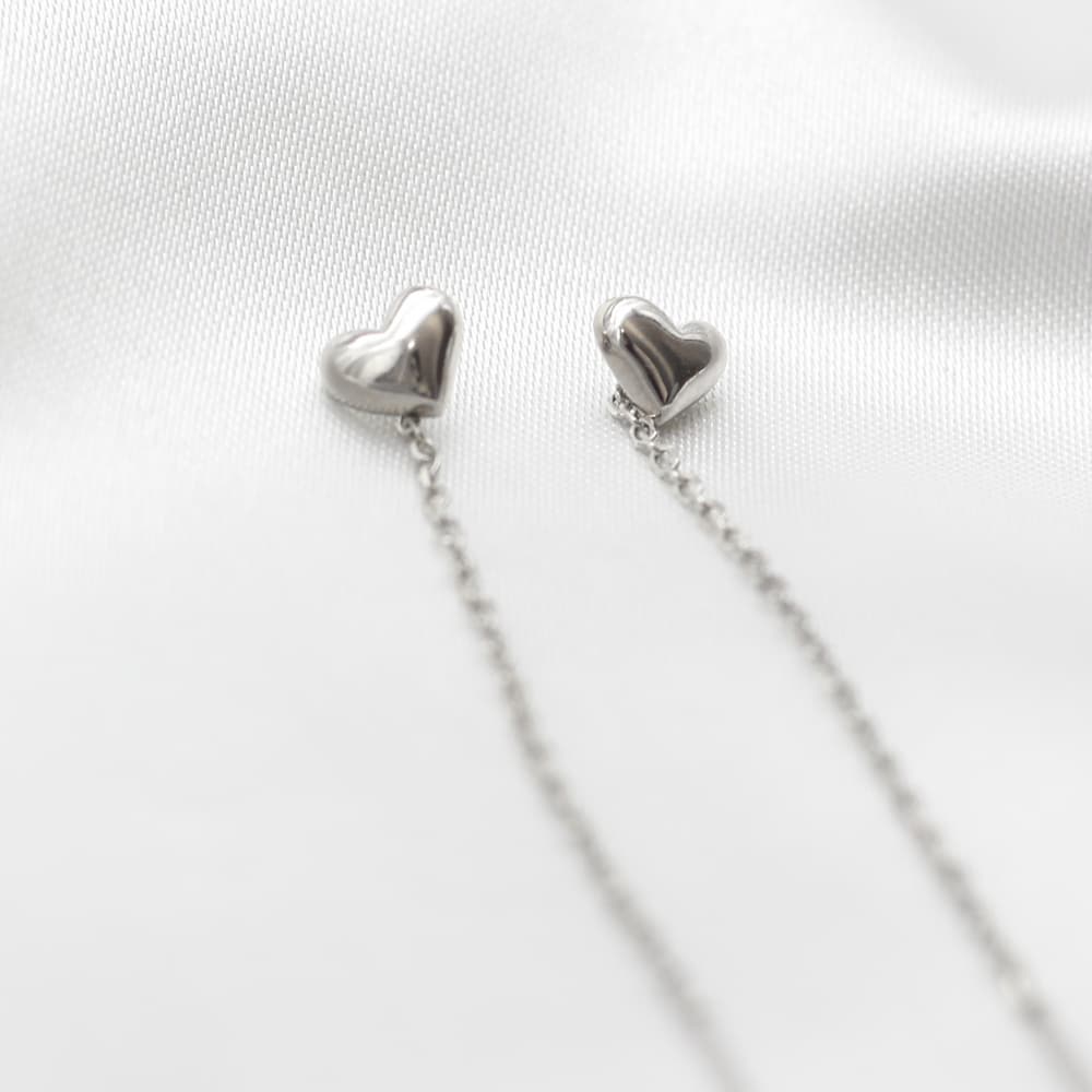 sterling silver heart love earring threaders