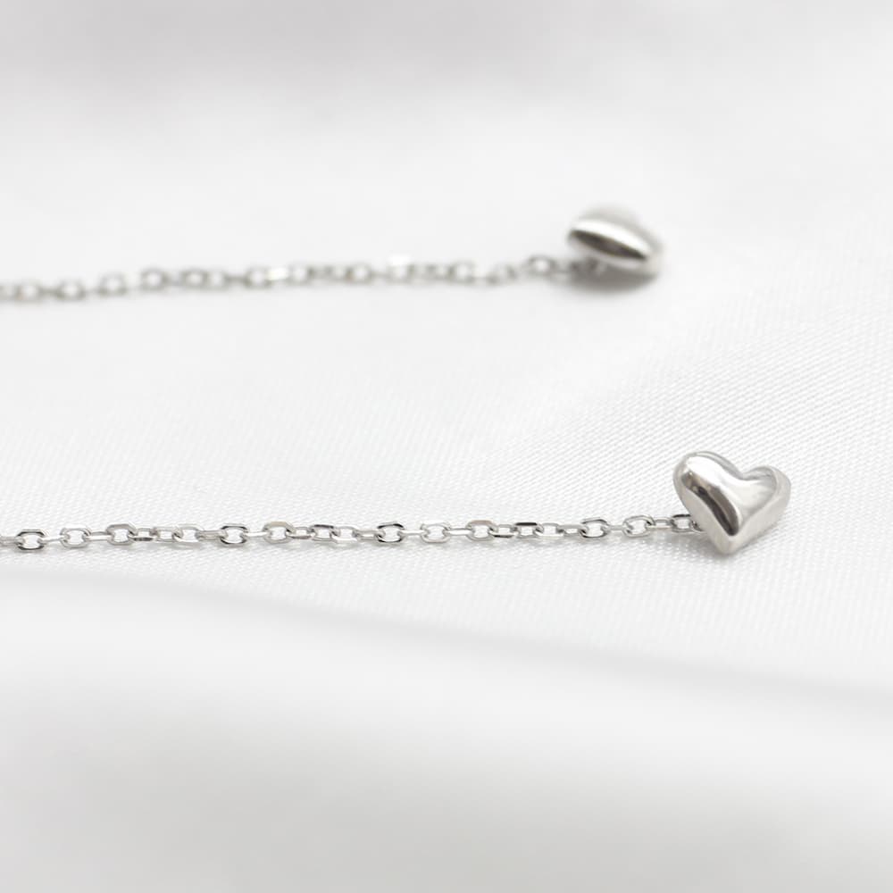 sterling silver heart love earring threaders