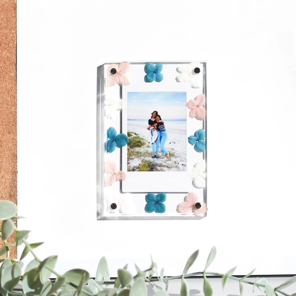 mini personalised flower polaroid frame acrylic magnetic polaroid frame with flowers