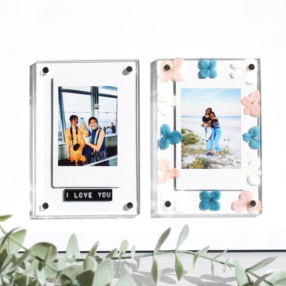 mini personalized polaroid frames with flowers personalised flower polaroid frame mini magnetic photo frame