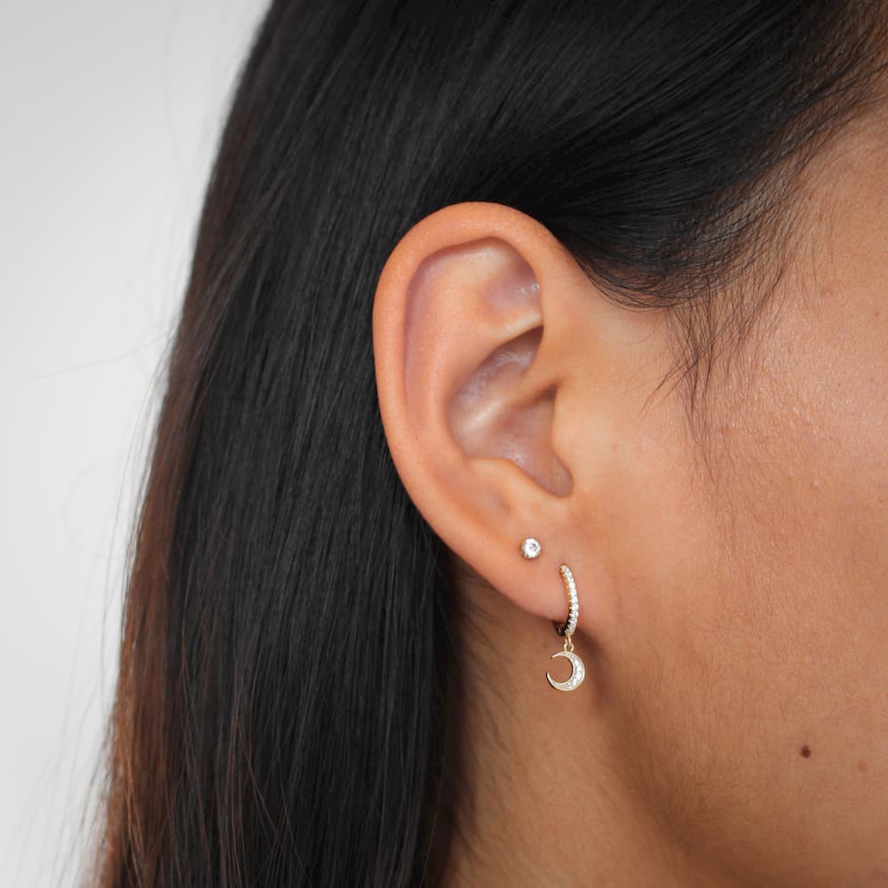 moon earring hoops sterling silver jewellery