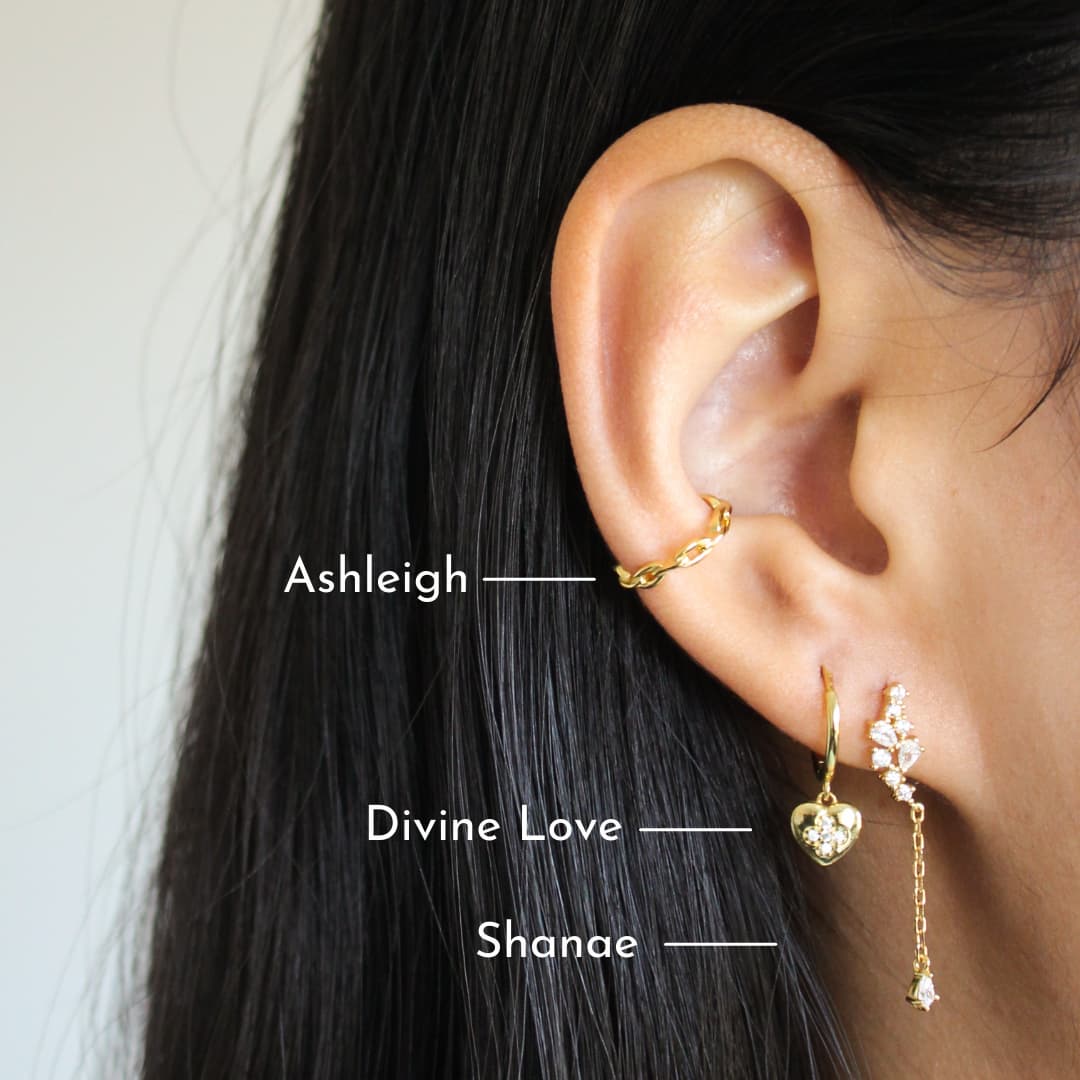 non pierced ear candy styling ear stack 18k gold plated earrings