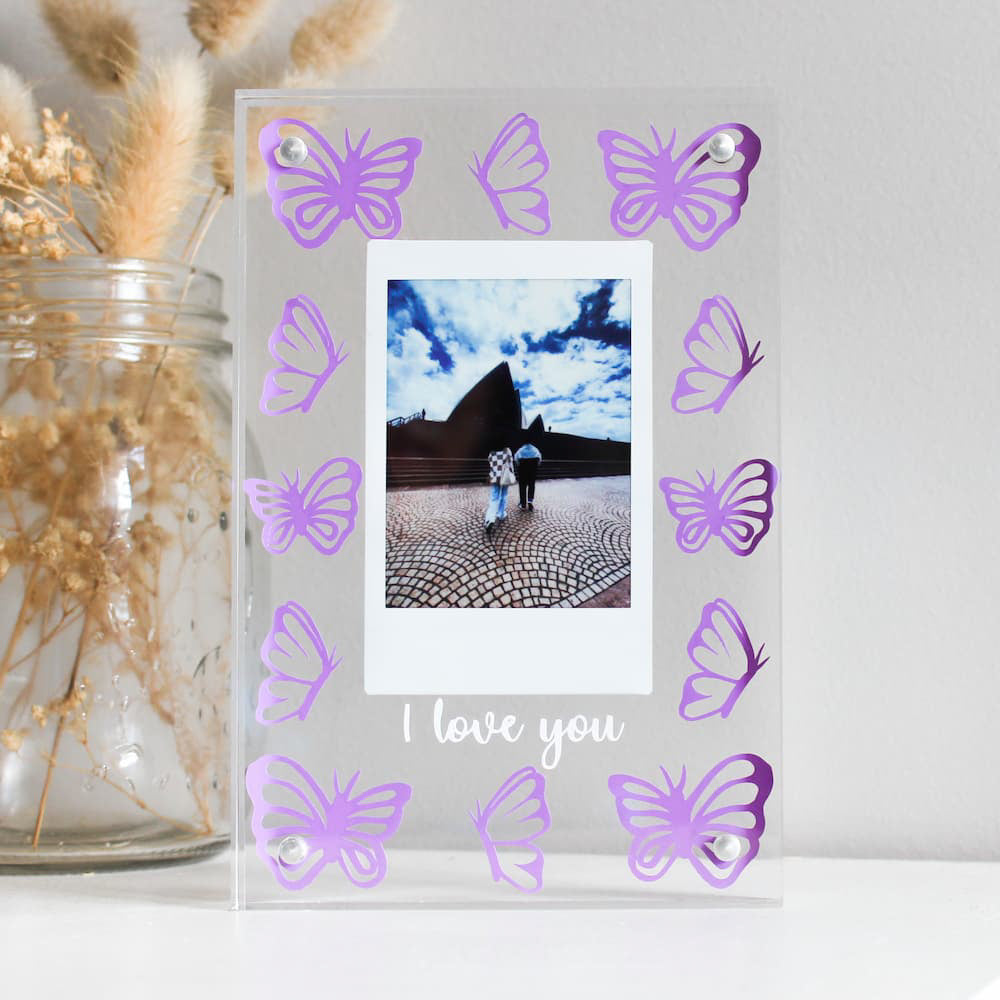 personalised butterfly polaroid frame acrylic polaroid frame butterfly photo frame decal frame