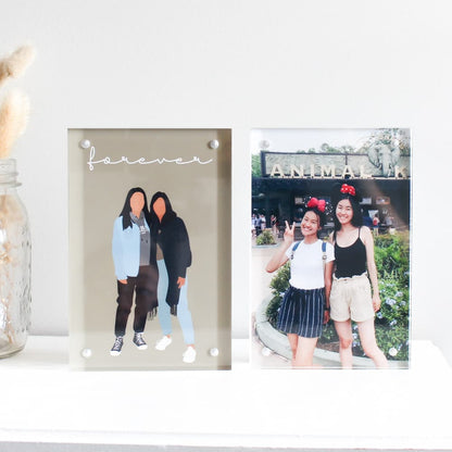 personalised double sided photo frame digital illustration frame digital portrait frame freestanding double sided photo frame