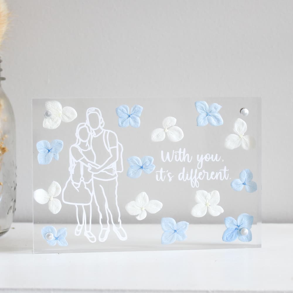 personalised flower line art frame acrylic line art frame gift ideas personalized frame