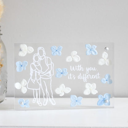 personalised flower line art frame acrylic line art frame gift ideas personalized frame