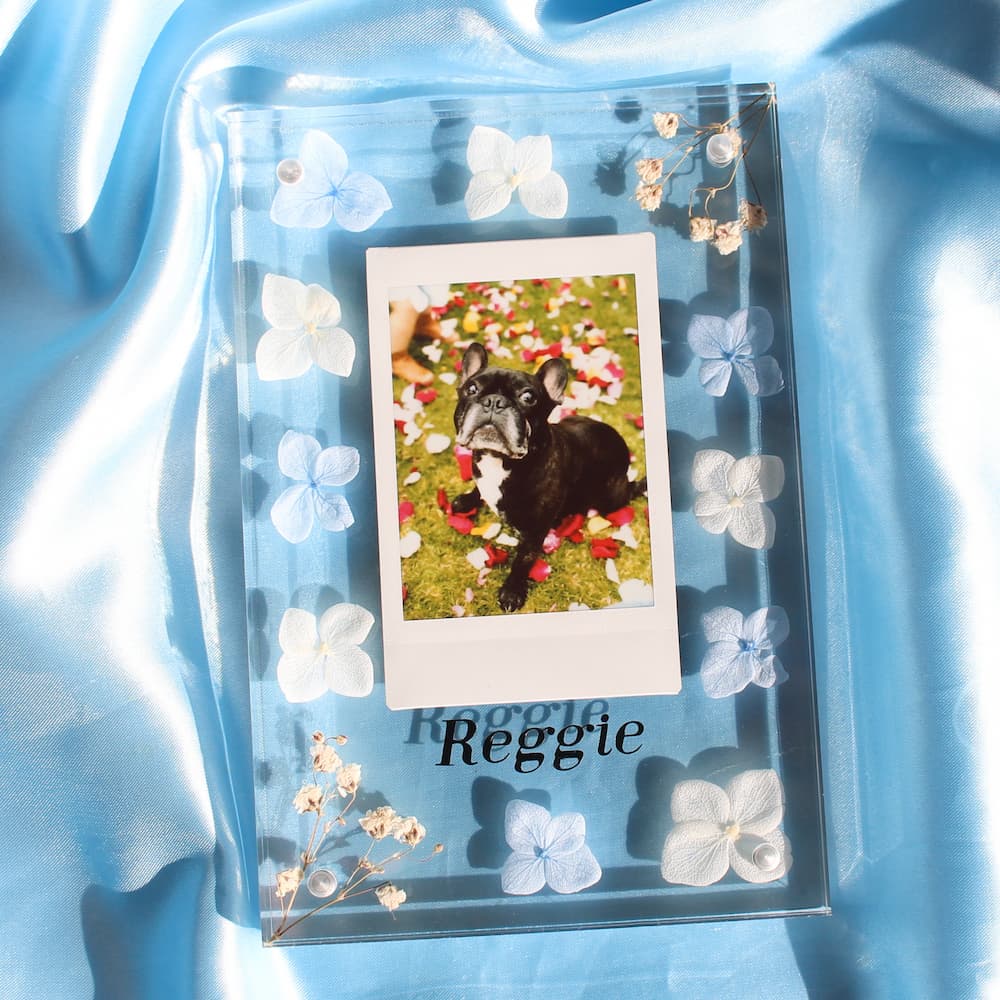 personalised flower polaroid frame clear flower frame personalised dog frame pet frame dog photo frame polaroid.jpg