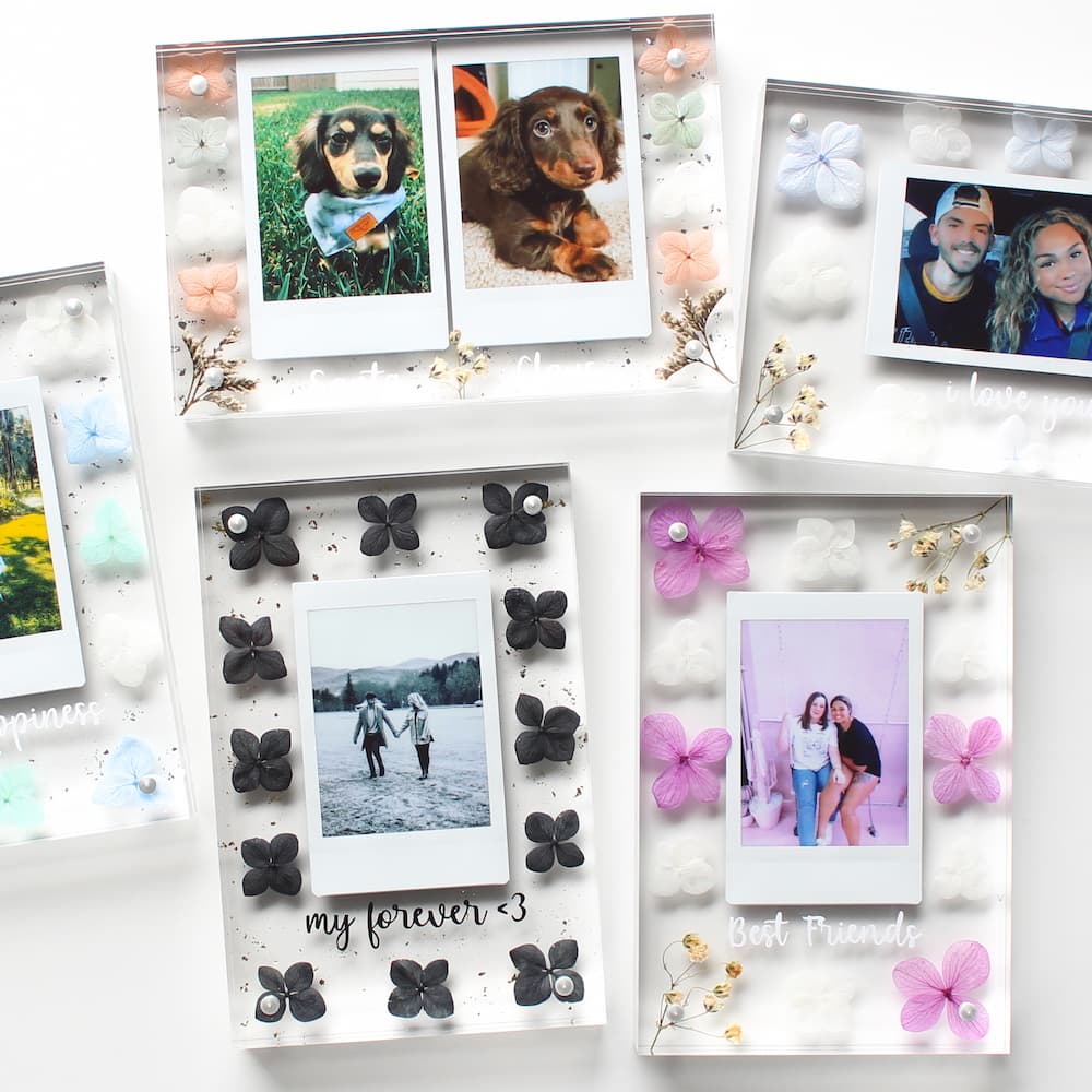 personalised flower polaroid frame personalized polaroid frame with flowers