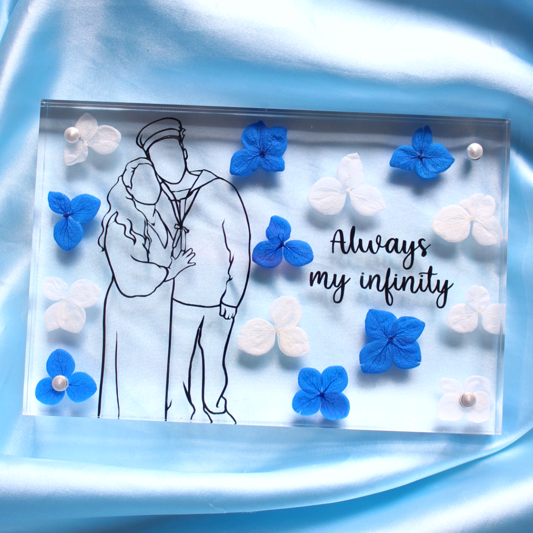 personalised line art frame sentimental gift ideas for girlfriend gift ideas for her personalised frame pressed flower line art frame