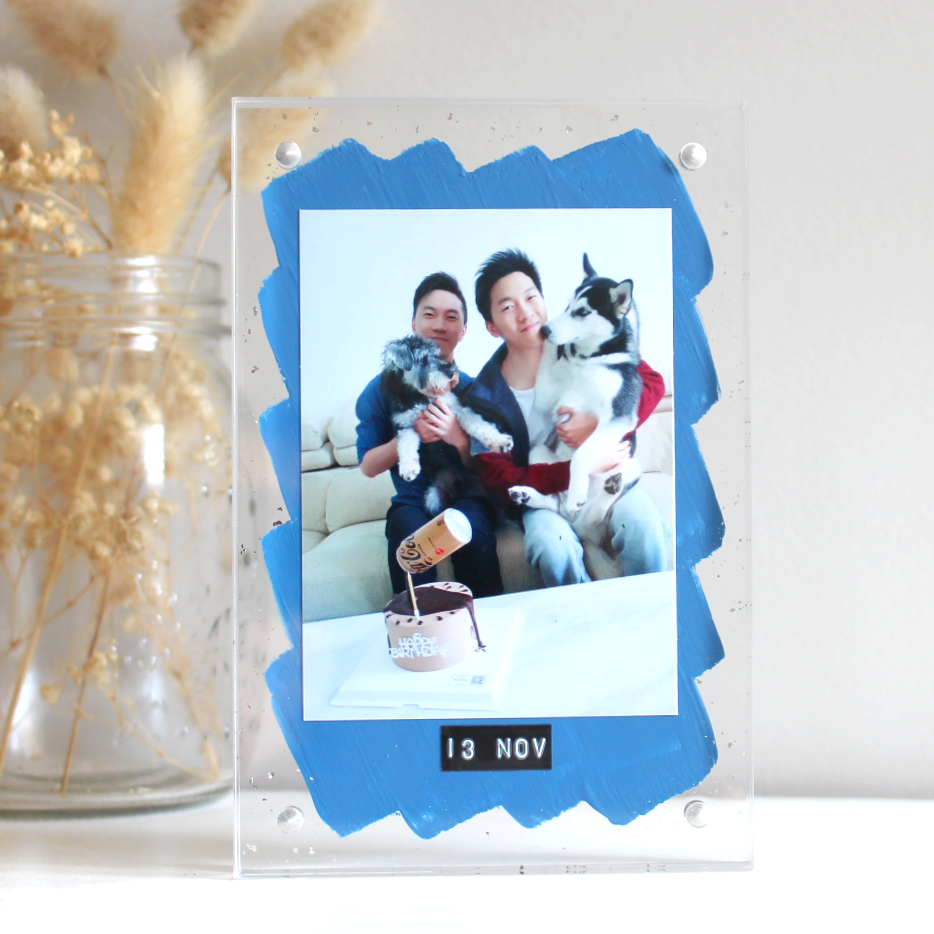 personalised painted photo frame acrylic photo frame acrylic photo block painted frame gift ideas present ideas for him simple painted frame