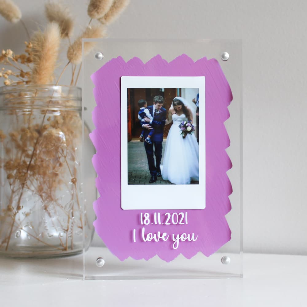 personalised painted polaroid frame acrylic floating frame painted polaroid frame