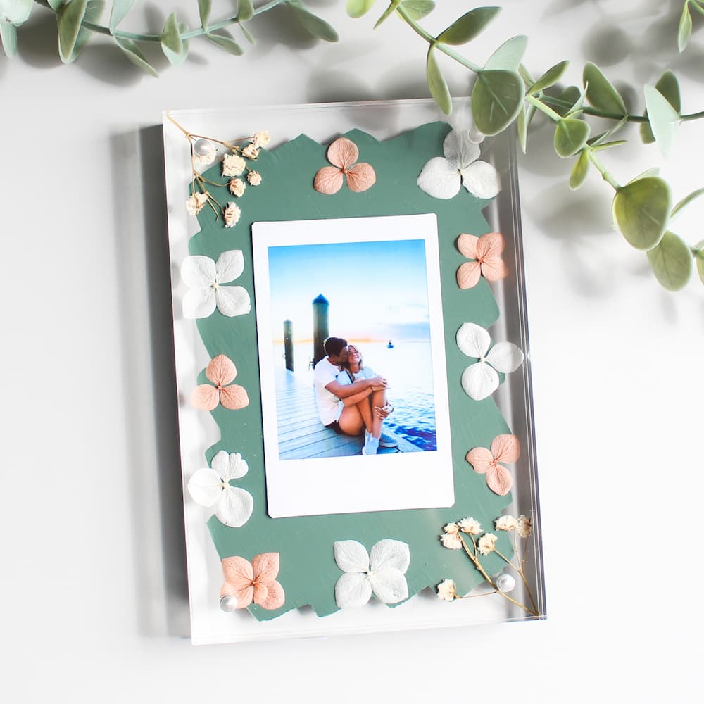 personalised painted polaroid frame painted back frame painted frame floating polaroid frame