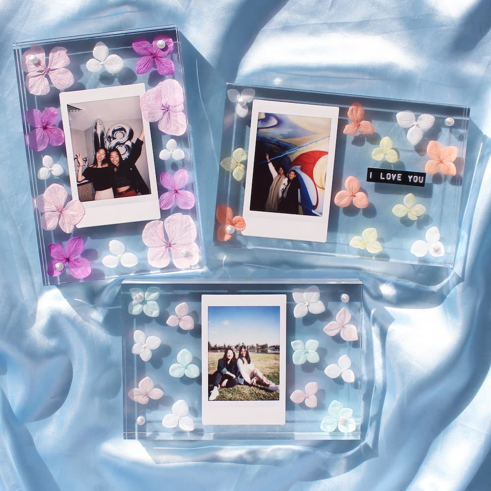personalised flower polaroid frame empyrean the collective pressed flower polaroid frame