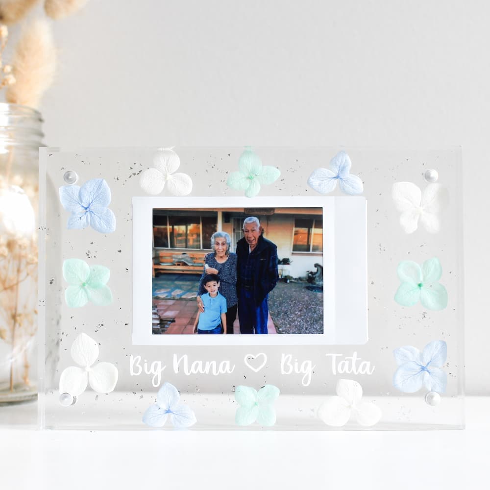 personalised flower polaroid frame clear flower frame