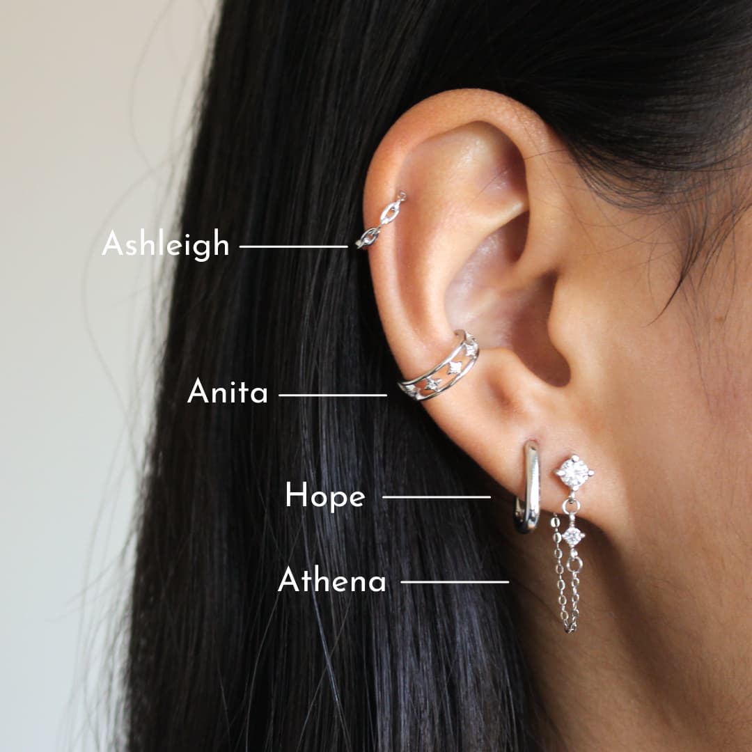 silver jewellery ear stacking non-pierced ear cuffs silver