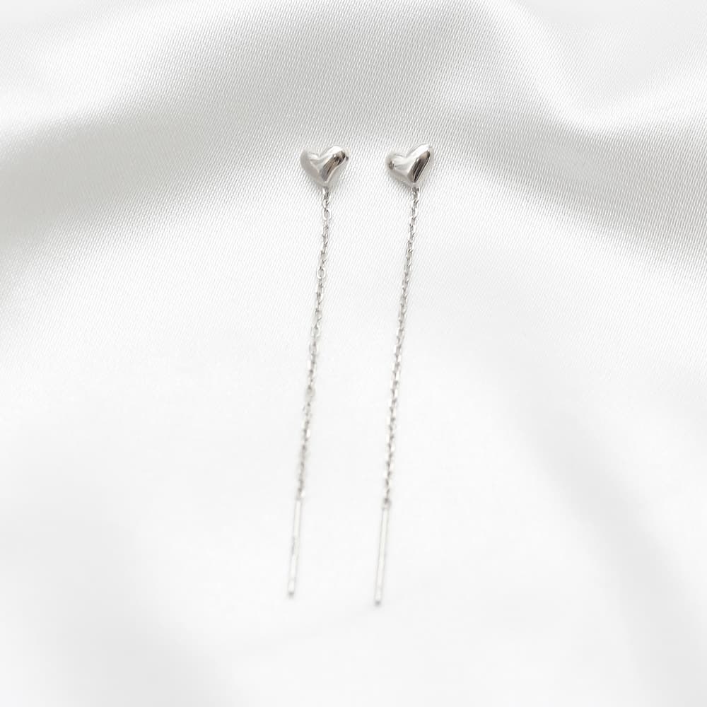 minimalistic elegant earring threaders heart threaders