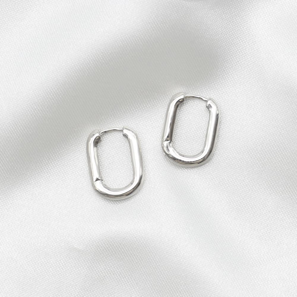hoop huggies minimalistic everyday silver earrings hoops oval huggies