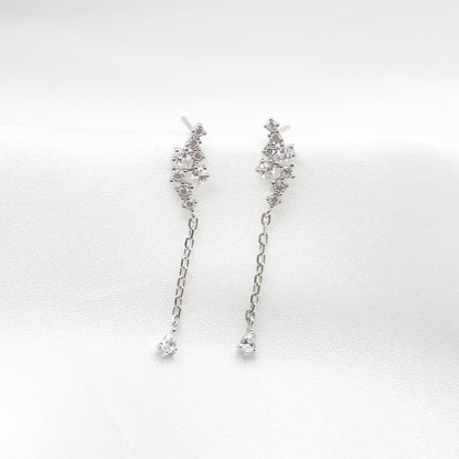 sterling silver waterdrop earrings silver dangling earrings mini dangling leaf earrings