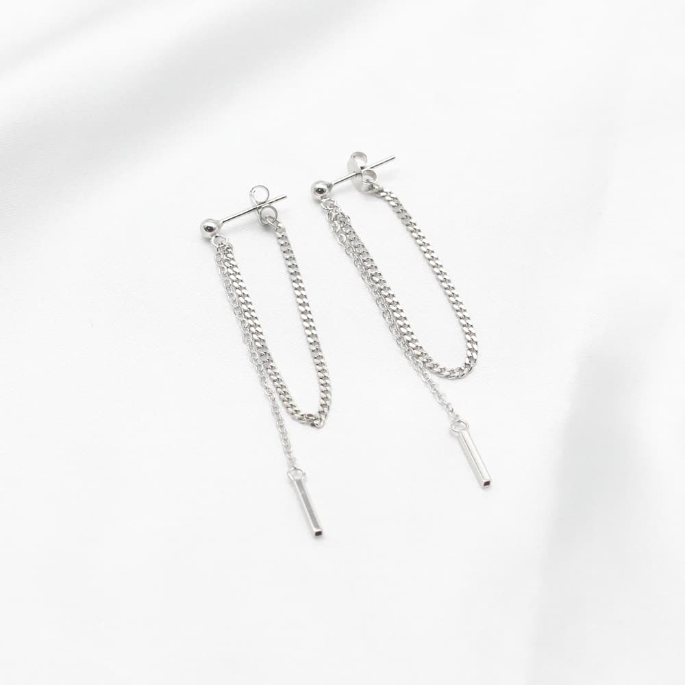 tassel silver earrings chain loop earrings sterling silver tassel earrings